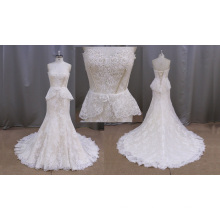 Exqusite robe de mariée en dentelle perlée Applique